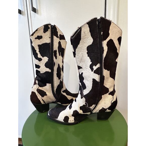 Durango Tooled Cowhide Pony Calf Hair On Hide Cowgirl Cowboy Boots 7.5 RD 1818 - Picture 13 of 16